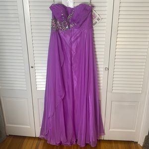 Kiss Kiss Formal Lilac Purple Strapless Prom Dress | Size 16